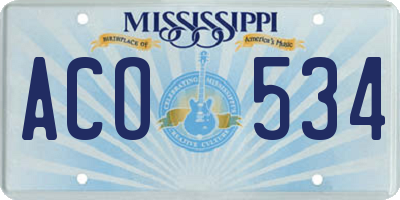 MS license plate ACO534