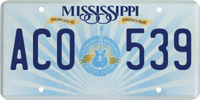 MS license plate ACO539