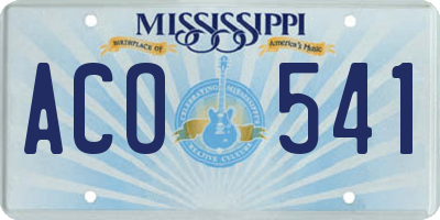 MS license plate ACO541