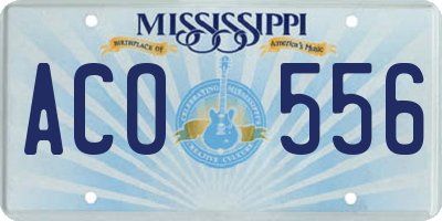 MS license plate ACO556