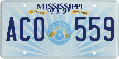 MS license plate ACO559