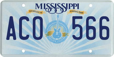 MS license plate ACO566
