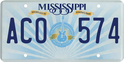 MS license plate ACO574