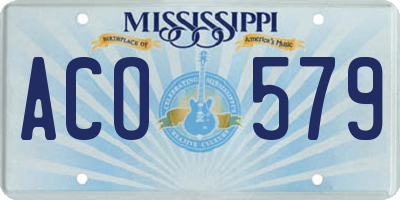 MS license plate ACO579