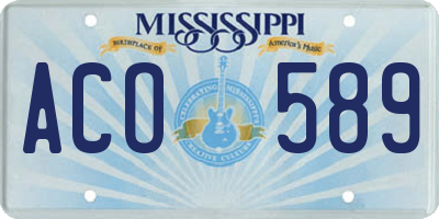 MS license plate ACO589