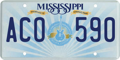 MS license plate ACO590