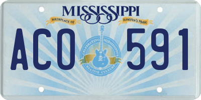 MS license plate ACO591
