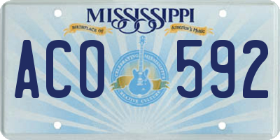 MS license plate ACO592