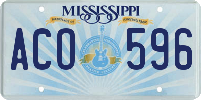 MS license plate ACO596