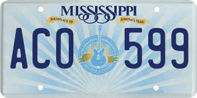 MS license plate ACO599