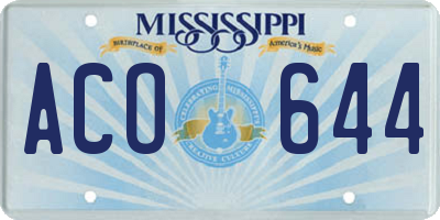 MS license plate ACO644