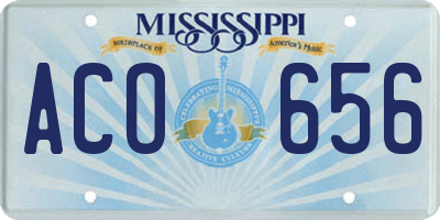 MS license plate ACO656