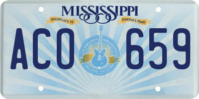 MS license plate ACO659