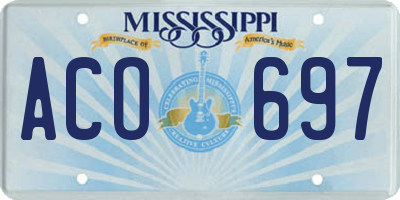 MS license plate ACO697