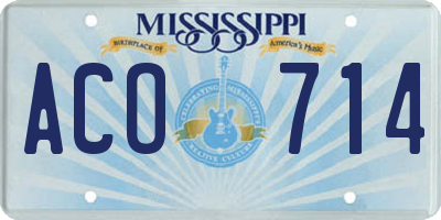 MS license plate ACO714