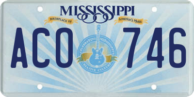 MS license plate ACO746