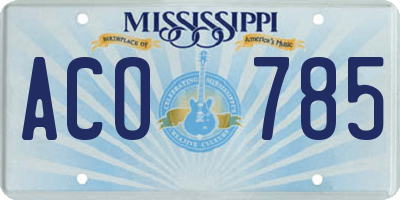 MS license plate ACO785