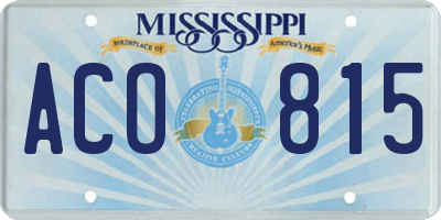 MS license plate ACO815