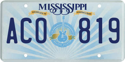 MS license plate ACO819