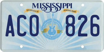 MS license plate ACO826
