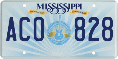 MS license plate ACO828