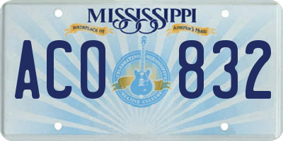 MS license plate ACO832