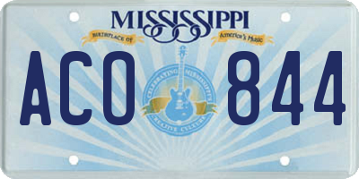 MS license plate ACO844