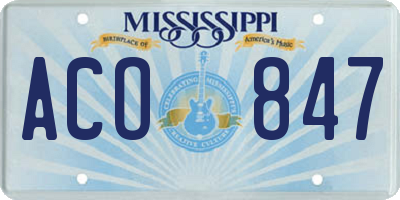 MS license plate ACO847