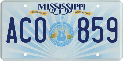 MS license plate ACO859