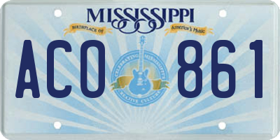MS license plate ACO861