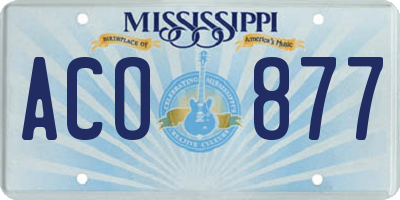 MS license plate ACO877