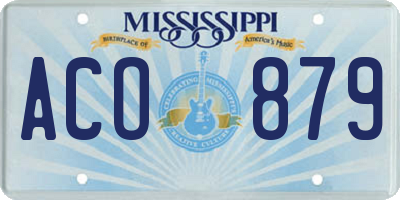 MS license plate ACO879
