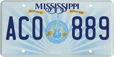 MS license plate ACO889