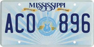 MS license plate ACO896