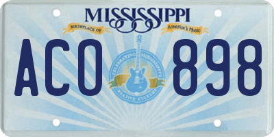 MS license plate ACO898