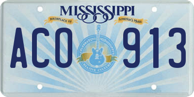 MS license plate ACO913