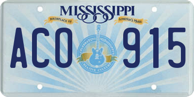MS license plate ACO915