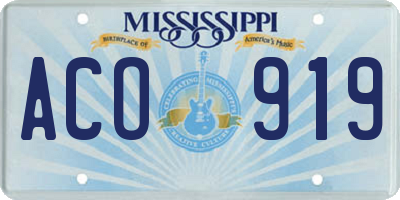 MS license plate ACO919