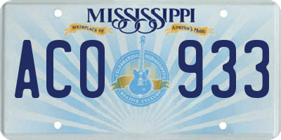 MS license plate ACO933