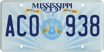 MS license plate ACO938