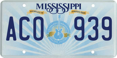 MS license plate ACO939