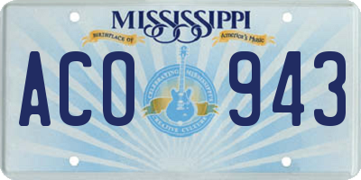 MS license plate ACO943