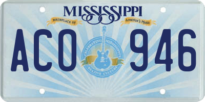 MS license plate ACO946