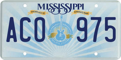 MS license plate ACO975