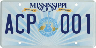 MS license plate ACP001