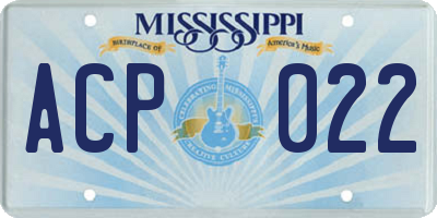 MS license plate ACP022