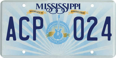 MS license plate ACP024