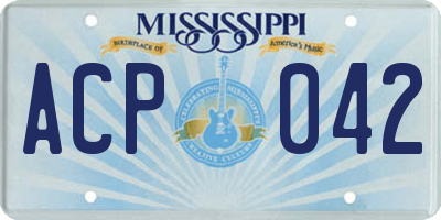 MS license plate ACP042
