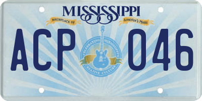 MS license plate ACP046