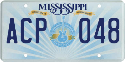 MS license plate ACP048